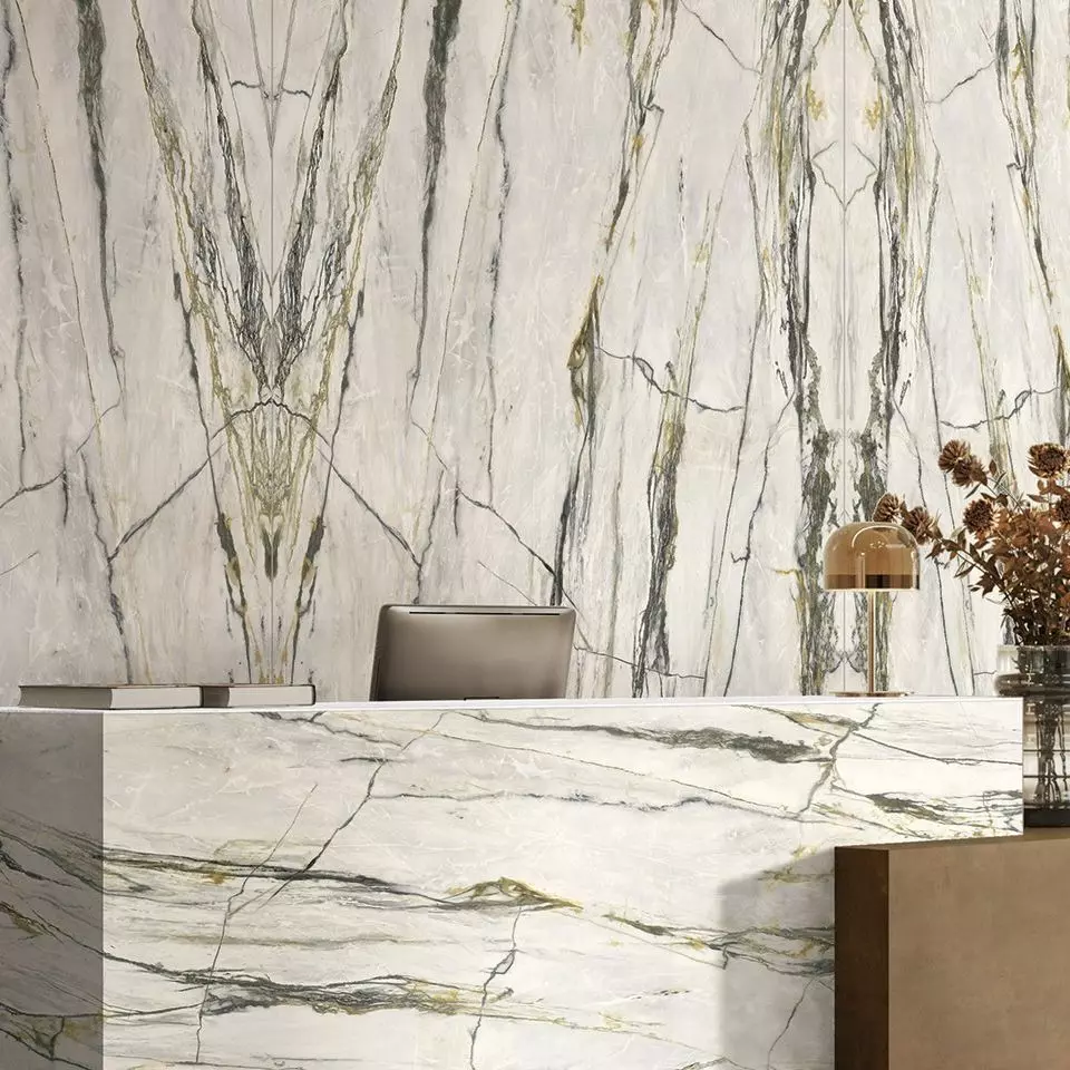 Керамогранітна плита для стільниць Materia, Calacatta Emerald Slab A 163.5x323 Soft 12 мм (PF60009833) - Фото 2