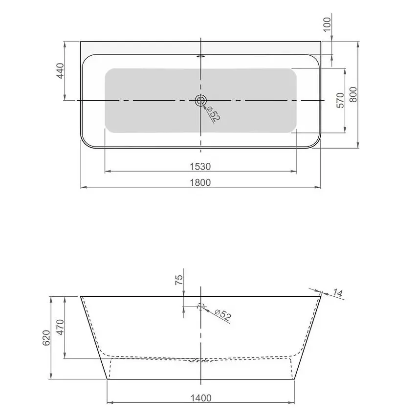 Ванна кам'яна пристінна Pool Spa Adapto btw, 180х80 (PWKBW10ZPSC0000) - Фото 4