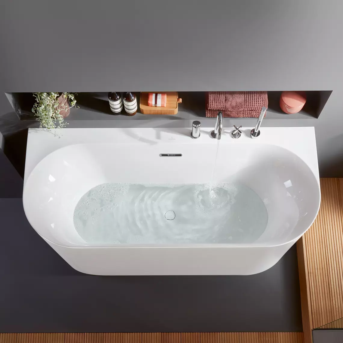 Ванна акрилова Villeroy&Boch Loop&Friends Oval, пристінна, 180х80, White Alpin (UBA180LOF9CS00V-01) - Фото 3