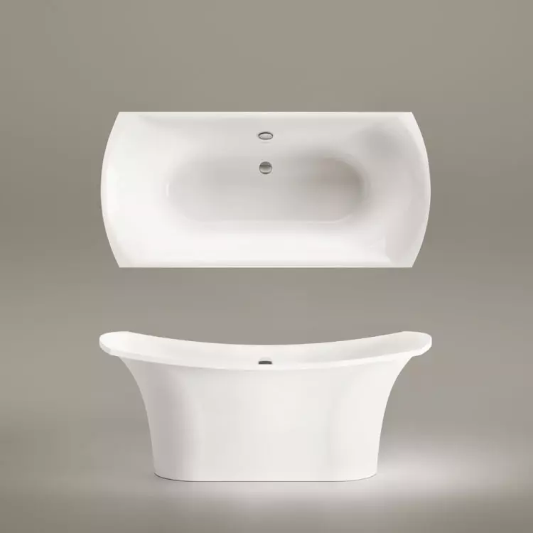 Ванна зі штучного каменю PAA Bel Canto, що окремо стоїть, 180х85 см, Glossy Alpine White (VABEL_00) - Фото 3