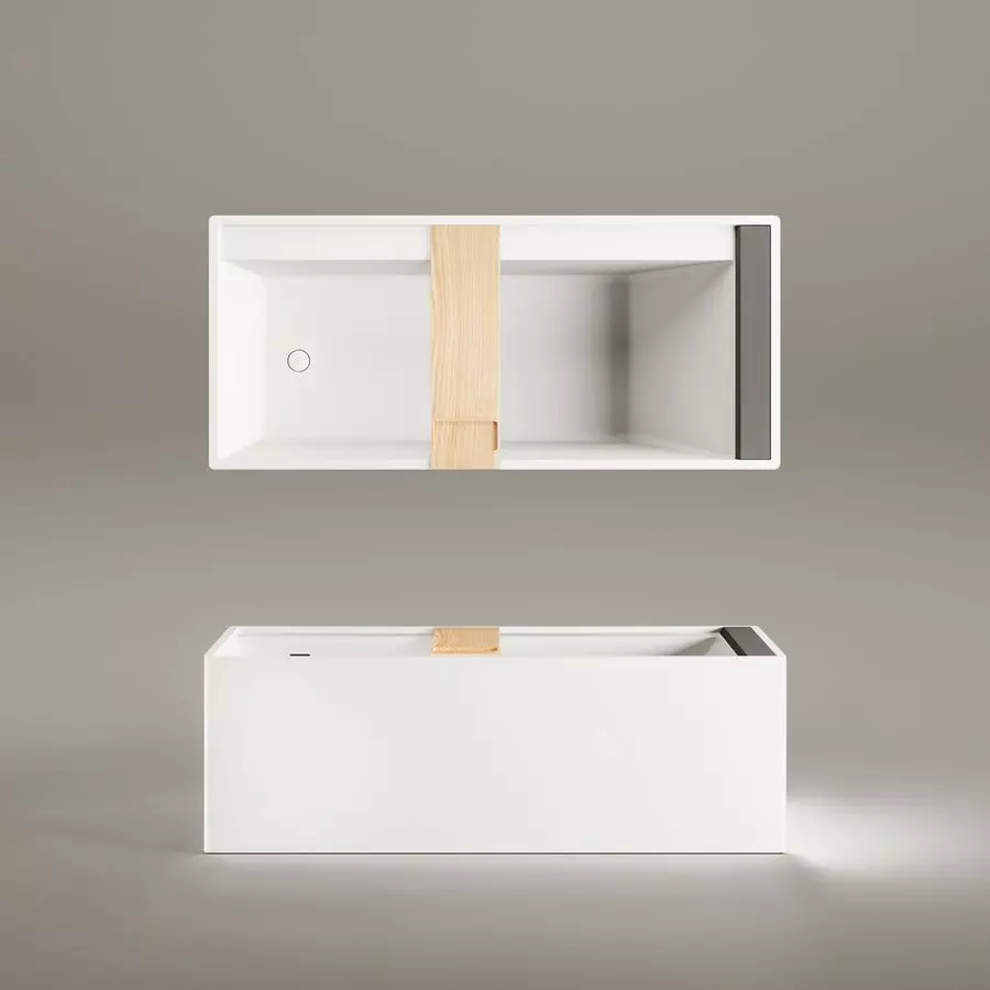 Ванна зі штучного каменю PAA INFINITY 179.5х79.5 з панелями, що окремо стоїть, Matte White (VAINFS_00) - Фото 2