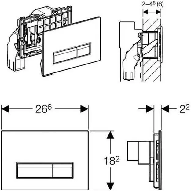 Смывная клавиша со встроенной системой удаления запаха, стекло (коричневая/алюминий) Geberit Sigma40 (115.600.SQ.1) - Фото 2