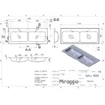 Умывальник врезной/накладной Miraggio Della 1100-2 двойной, белый глянцевый (0000168) - Фото 4
