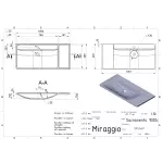 Умивальник врізний/накладний Miraggio Sacramento, 48,1х100,1 з крилом, білий глянсовий (0000234) - Фото 4
