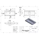 Умивальник накладний, врізний Miraggio Varna 800, 41,7х79,4 білий глянсовий (0000258) - Фото 4