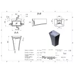 Умивальник для підлоги, пристінний Miraggio Sun, 45х60, білий глянсовий (0002390) - Фото 4