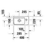 Умивальник підвісний Duravit Me by Starck 40x22, білий (0717400000) - Фото 2
