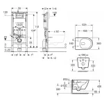 Комплект унитаза подвесного с тонкой крышкой Waterway ROCK Vortex и инсталляции Geberit Duofix (10822BVP+458.133.21.3) - Фото 2