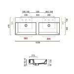 Умывальник двойной Catalano Premium 120 х 47 см, белый (112VPD00) - Фото 4