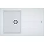 Кухонная мойка Franke Basis BFG 611-78, накладная, оборотная, вентиль, сифон, 78x50, гранит белый (114.0258.042) - Фото 1