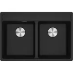Кухонная мойка Franke Maris MRG 620 TL, накладная, 2 чаши, 76х51, гранит оникс (114.0661.783) - Фото 1