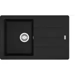 Кухонная мойка Franke Basis BFG 611-78, накладная, оборотная, вентиль, сифон, 78х50, гранит черный матовый (114.0667.446) - Фото 1
