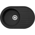 Кухонна мийка Franke Ronda ROG 611, накладна, оборотна, овальна, 77х50, граніт онікс (114.0668.599) - Фото 1