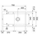 Кухонна мийка Franke Maris MRG 611, накладна, оборотна, вентиль, сифон, 78x50, граніт онікс (114.0306.815) - Фото 2