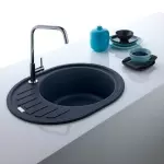 Кухонна мийка Franke Ronda ROG 611, накладна, оборотна, овальна, 77х50, граніт онікс (114.0668.599) - Фото 2