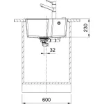 Кухонна мийка Franke Urban UBG 610-56, накладна, 56x50, граніт чорний матовий (114.0701.787) - Фото 3