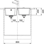 Кухонна мийка Franke Urban UBG 620-78, накладна, 2 чаші, 78x50, граніт онікс (114.0701.790) - Фото 3
