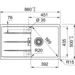 Кухонна мийка Franke Centro CNG 611-86, накладна, оборотна, 86x50, граніт сірий камінь (114.0701.822) - Фото 3