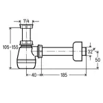 Пляшковий сифон для біде Viega 1 1/4 (120337) - Фото 2