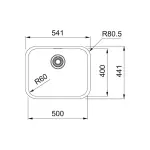 Кухонна мийка Franke Smart SRX 110-50, під стільницю, 54х44, нержавіюча сталь + Змішувач Grohe EuroSmart, 2-струменя, хром (122.0703.300/30619000) - Фото 2