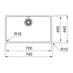Кухонна мийка Franke Maris MRX 110-70 під стільницю, нержавіюча сталь матова (122.0719.936) - Фото 3