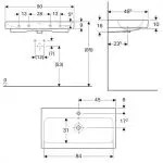 Умывальник Geberit iCon 90х48.5, белый (124090000) - Фото 3