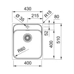 Кухонна мийка Franke Smart SRX 210-40 TL, накладна, 43х51, полір. сталь + Змішувач Grohe BauClassic, хром (127.0703.298/31234001) - Фото 2