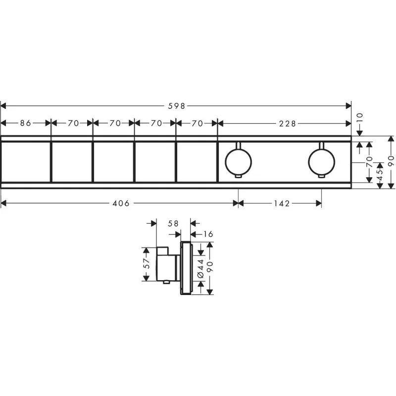 Термостат для душа Hansgrohe Rain Select на 4 функции (15382670) - Фото 2