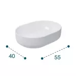 Умывальник на столешницу Waterway Lake 55х40 см, белый глянцевый (13406A) - Фото 2