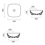 Настільний умивальник Catalano Green Lux 40х40 см, білий (140APGRLX00) - Фото 2