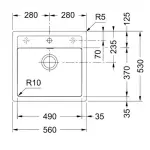 Кухонная мойка Franke Sirius SID 610-50, накладная, 56x53, тектонайт бежевый (143.0691.532) - Фото 3