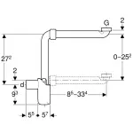 Сифон пляшковий для умивальників Geberit, компактна модель, білий (151.116.11.1) - Фото 2