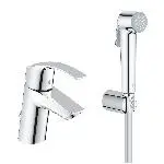 Смеситель для раковины с гигиеническим душем Grohe Eurosmart (23124002) - Фото 1
