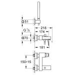 Змішувач для ванни Grohe Eurocube (23141000) - Фото 4
