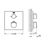 Внешняя панель термостата для ванны Grohe Grohtherm Thermostatic (24080000) - Фото 2