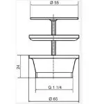 Верхня частина сифону без пробки для раковини Sanit (30.004.00.0000) - Фото 2