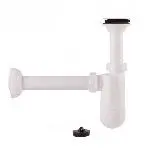 Сифон для умивальника пластиковий, під змішувач без д/до, білий Sanit (31.001.00.0000) - Фото 1