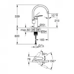 Смеситель однорычажный для кухни Grohe Eurosmart New DN 15, хром (33202003) - Фото 4