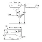 GROHE Керамическая раковина 55см EURO CERAMIC (39336000) - Фото 4