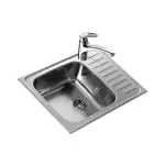 Мийка кухонна врізна Teka Classic 1B 650х500 мм сталь нержавіюча, мікротекстура (40109611) - Фото 2