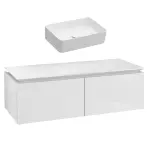 УЦІНКА: Комплект умивальника на стільницю Villeroy&Boch Collaro 56х36 см з тумбою Villeroy&Boch Legato 120x38x50 см, білий (4A205601/B60900DH) - Фото 1