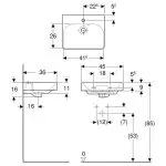 Умивальник Geberit Smyle Square 45х36, білий (500.222.01.1) - Фото 2