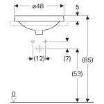 Раковина під стільницю Geberit VariForm круглої форми 48, білий (500.705.01.2) - Фото 3