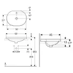 Умивальник накладний Geberit VariForm овальний 60х45, білий (500.733.01.2) - Фото 2