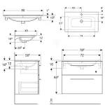 Шафа з умивальником Geberit Selnova Square, горіх темний/білий (501.210.00.1/500.995.00.1) - Фото 4
