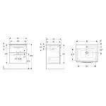 Тумба со встраиваемым умывальником Geberit Selnova Square slim rim, два ящика, 78.8 см, орех (501.242.00.1) - Фото 3