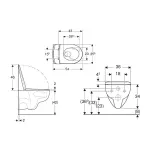 Комплект підвісного унітазу лійкоподібного Geberit Selnova, TurboFlush, з сидінням з кришкою: T=54, білий (503.083.00.1) - Фото 4