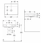 Умывальник подвесной Geberit ONE 60х48, без отверстия под смеситель, белый (505.021.01.1) - Фото 2