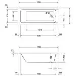 Ванна акрилова Duravit D-Code 170х70, білий (700098000000000) - Фото 3
