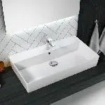 Умывальник Quarter Bath Cross Line 45x80, белый (70CL23080.00.1.3.01) - Фото 2